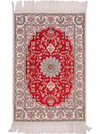 Alfombra de seda - Seda china - 89 x 62 cm - rojo