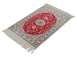 Alfombra de seda - Seda china - 89 x 62 cm - rojo
