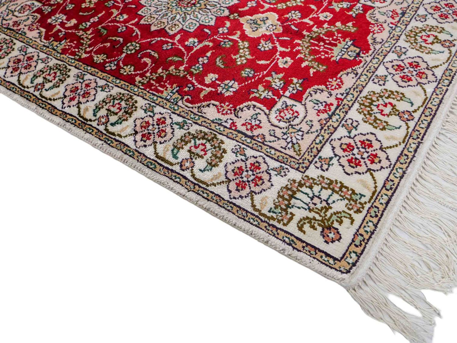 Hedvábný koberec - Čínské hedvábí - 89 x 62 cm - červená