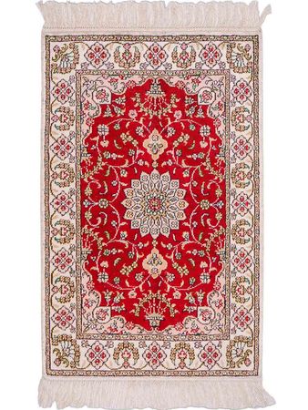 Hedvábný koberec - Čínské hedvábí - 89 x 62 cm - červená