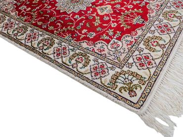 Hedvábný koberec - Čínské hedvábí - 89 x 62 cm - červená