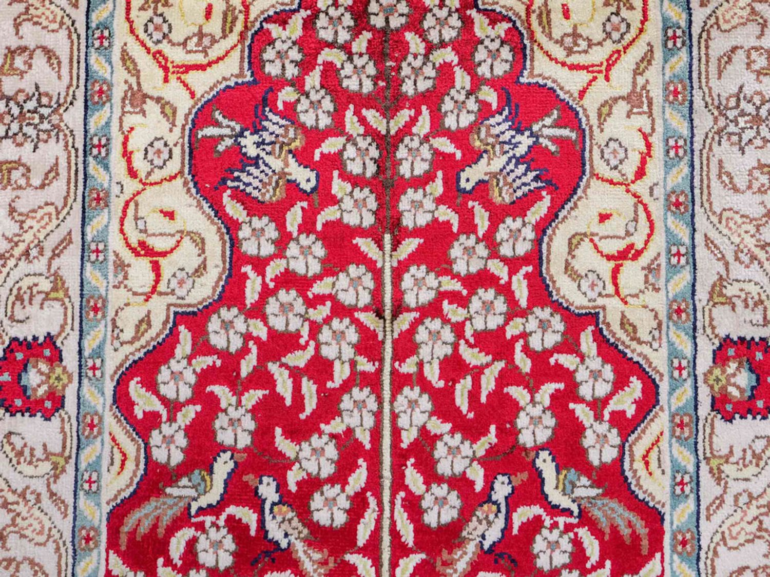 Hedvábný koberec - Čínské hedvábí - 87 x 58 cm - světle červená