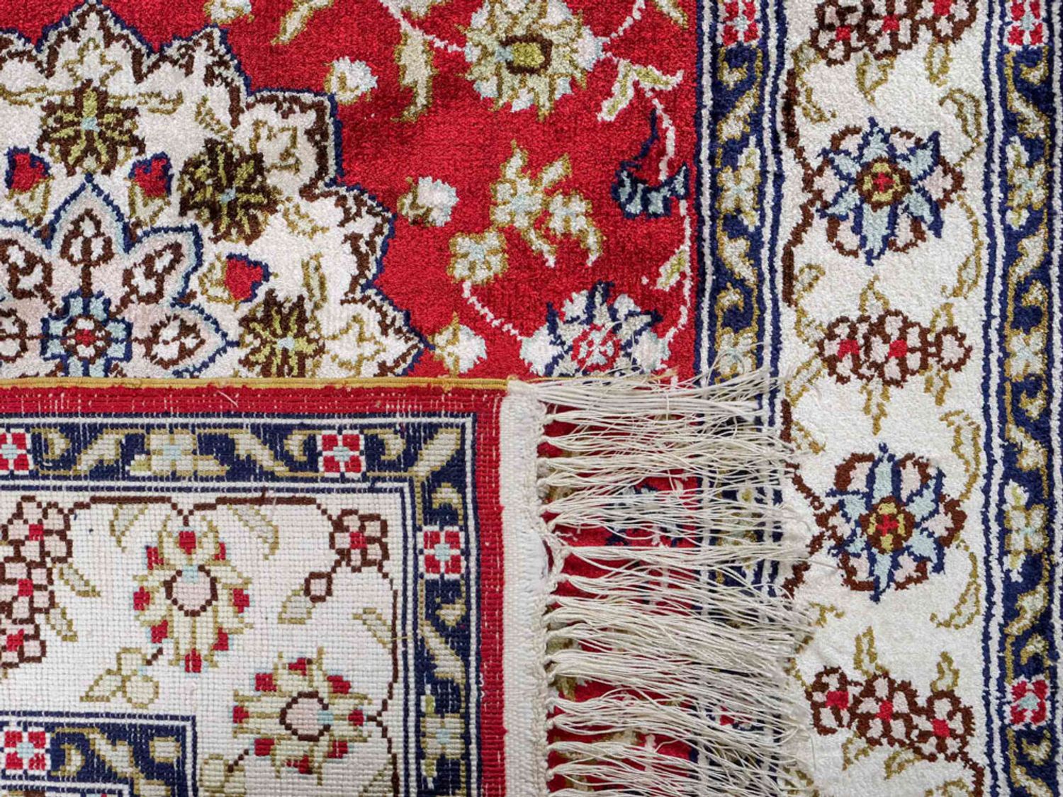 Hedvábný koberec - Čínské hedvábí - 92 x 60 cm - červená