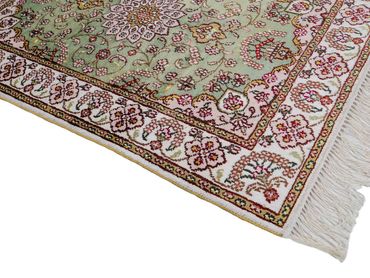 Hedvábný koberec - Čínské hedvábí - 93 x 63 cm - pískový