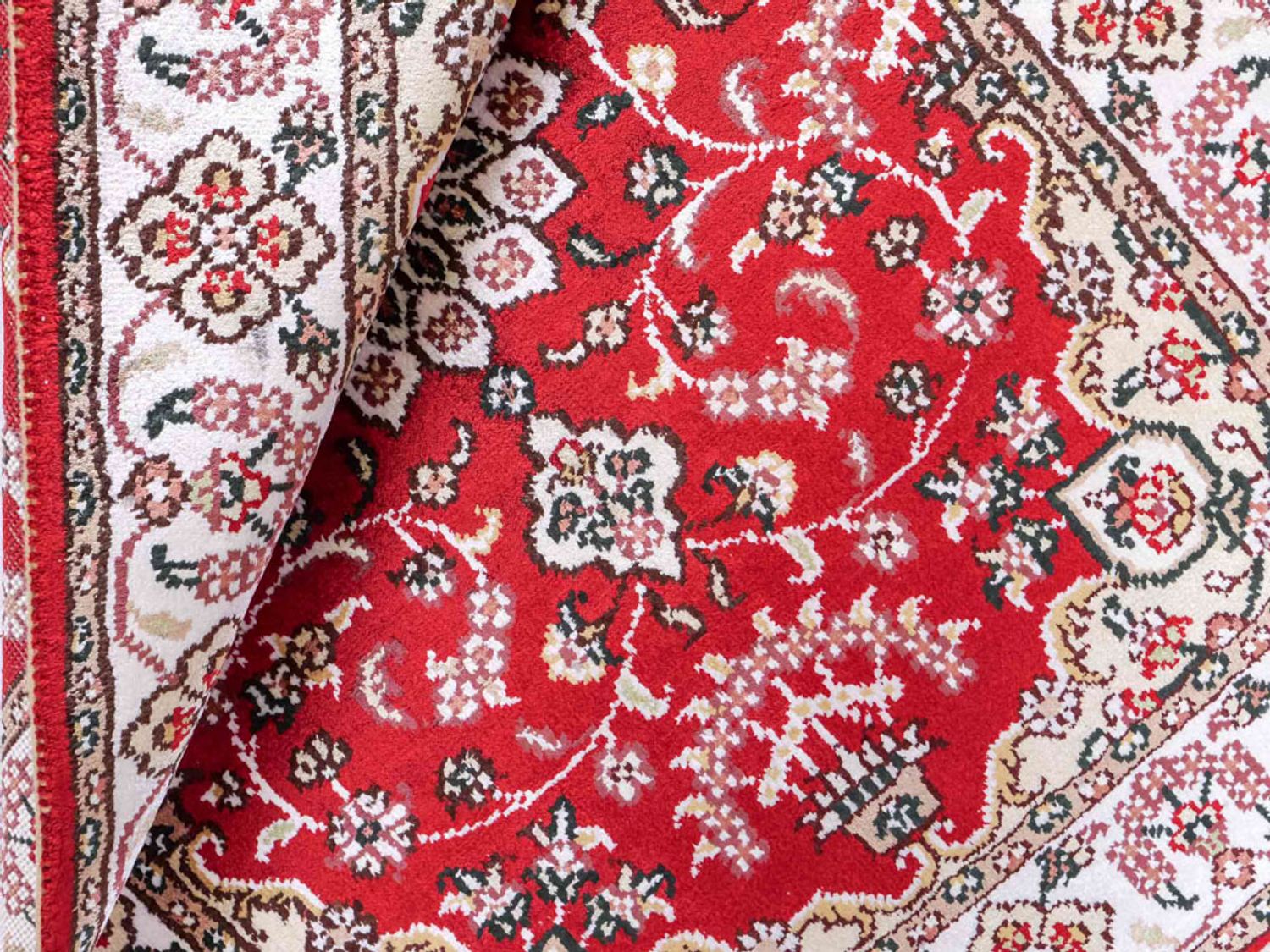 Hedvábný koberec - Čínské hedvábí - 91 x 62 cm - červená