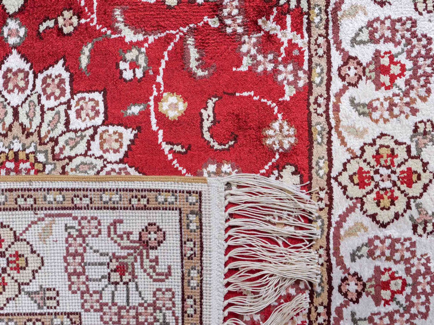 Hedvábný koberec - Čínské hedvábí - 89 x 61 cm - červená