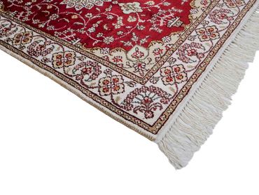 Hedvábný koberec - Čínské hedvábí - 89 x 61 cm - červená