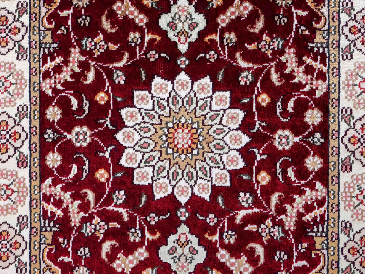 Hedvábný koberec - Čínské hedvábí - 90 x 63 cm - tmavě modrá