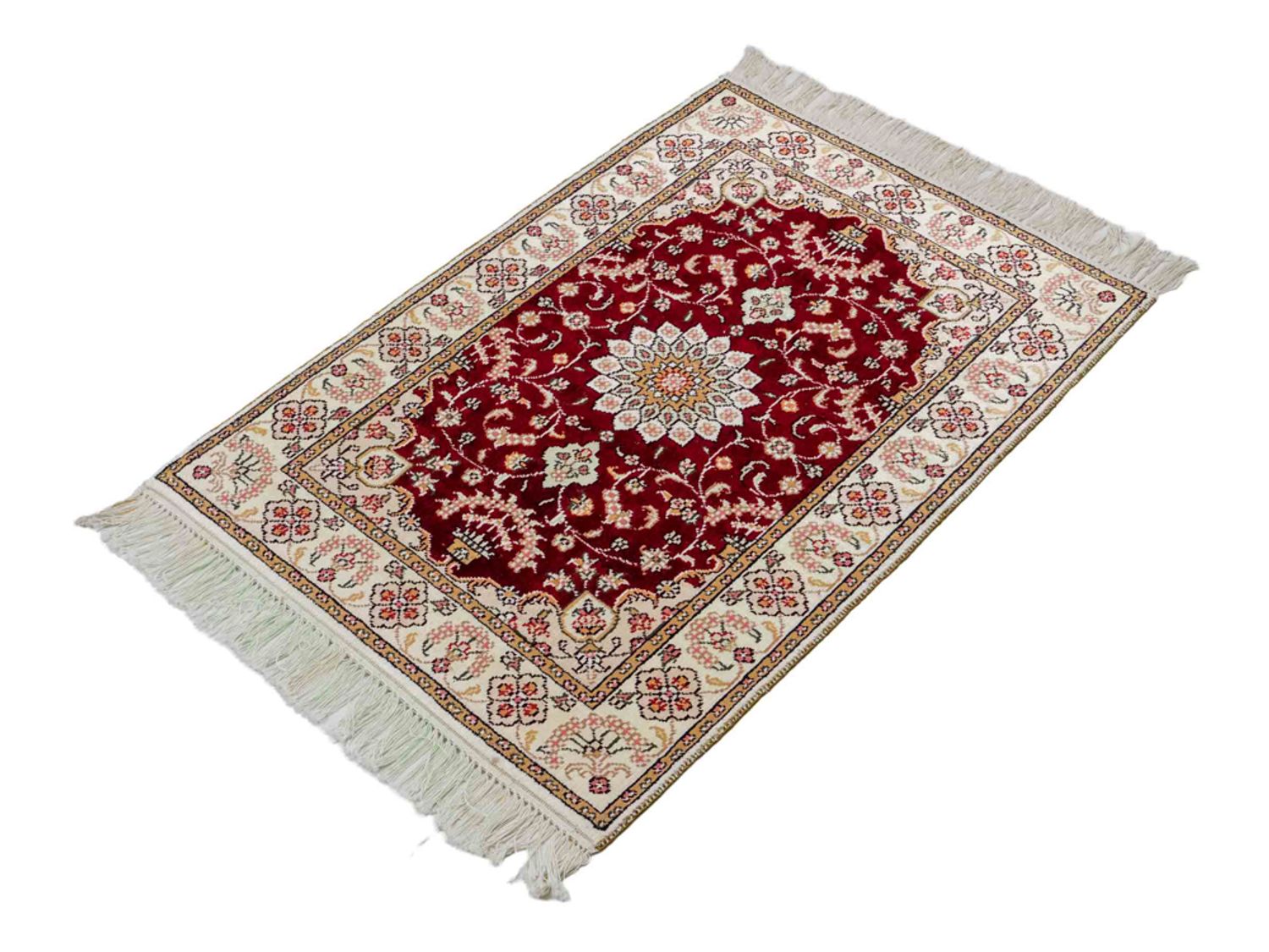 Hedvábný koberec - Čínské hedvábí - 90 x 63 cm - tmavě modrá