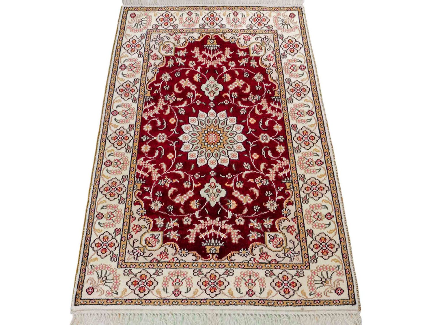 Hedvábný koberec - Čínské hedvábí - 90 x 63 cm - tmavě modrá