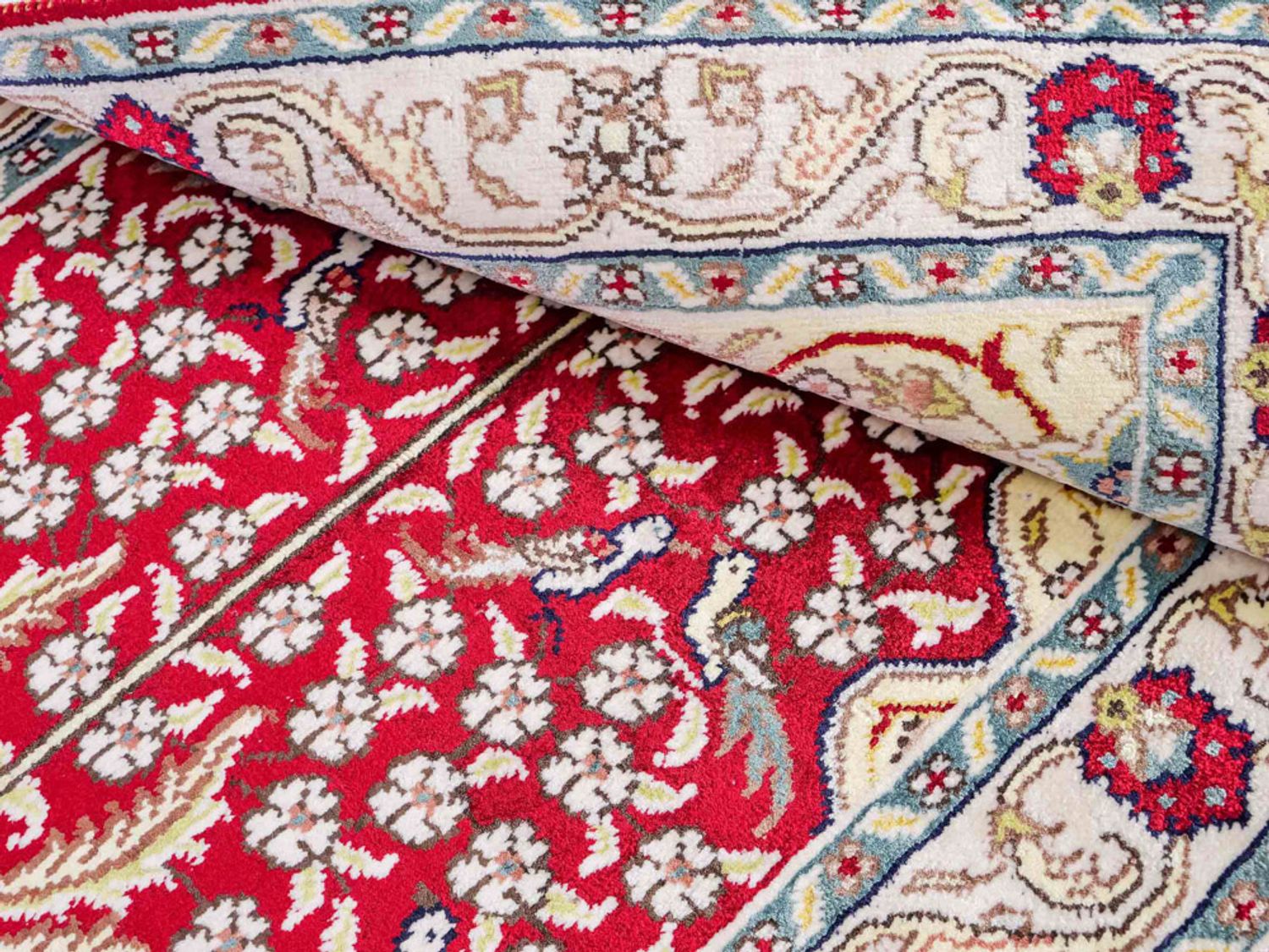 Hedvábný koberec - Čínské hedvábí - 86 x 58 cm - světle červená