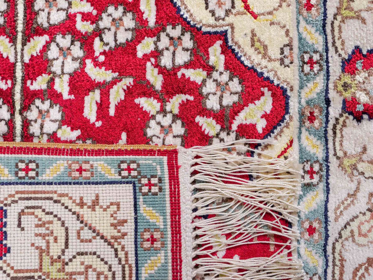 Hedvábný koberec - Čínské hedvábí - 86 x 58 cm - světle červená