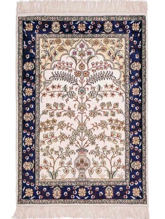 Alfombra de seda - Seda china - 90 x 62 cm - beige