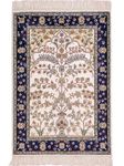 Alfombra de seda - Seda china - 90 x 62 cm - beige