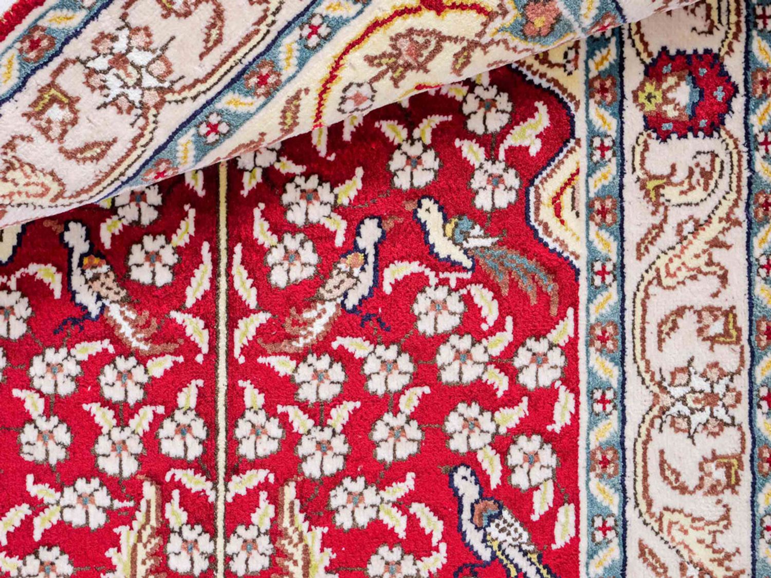 Hedvábný koberec - Čínské hedvábí - 89 x 58 cm - světle červená