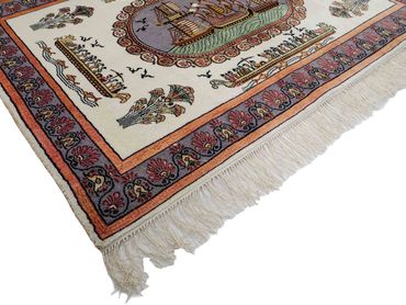 Hedvábný koberec - Čínské hedvábí - 123 x 91 cm - béžová