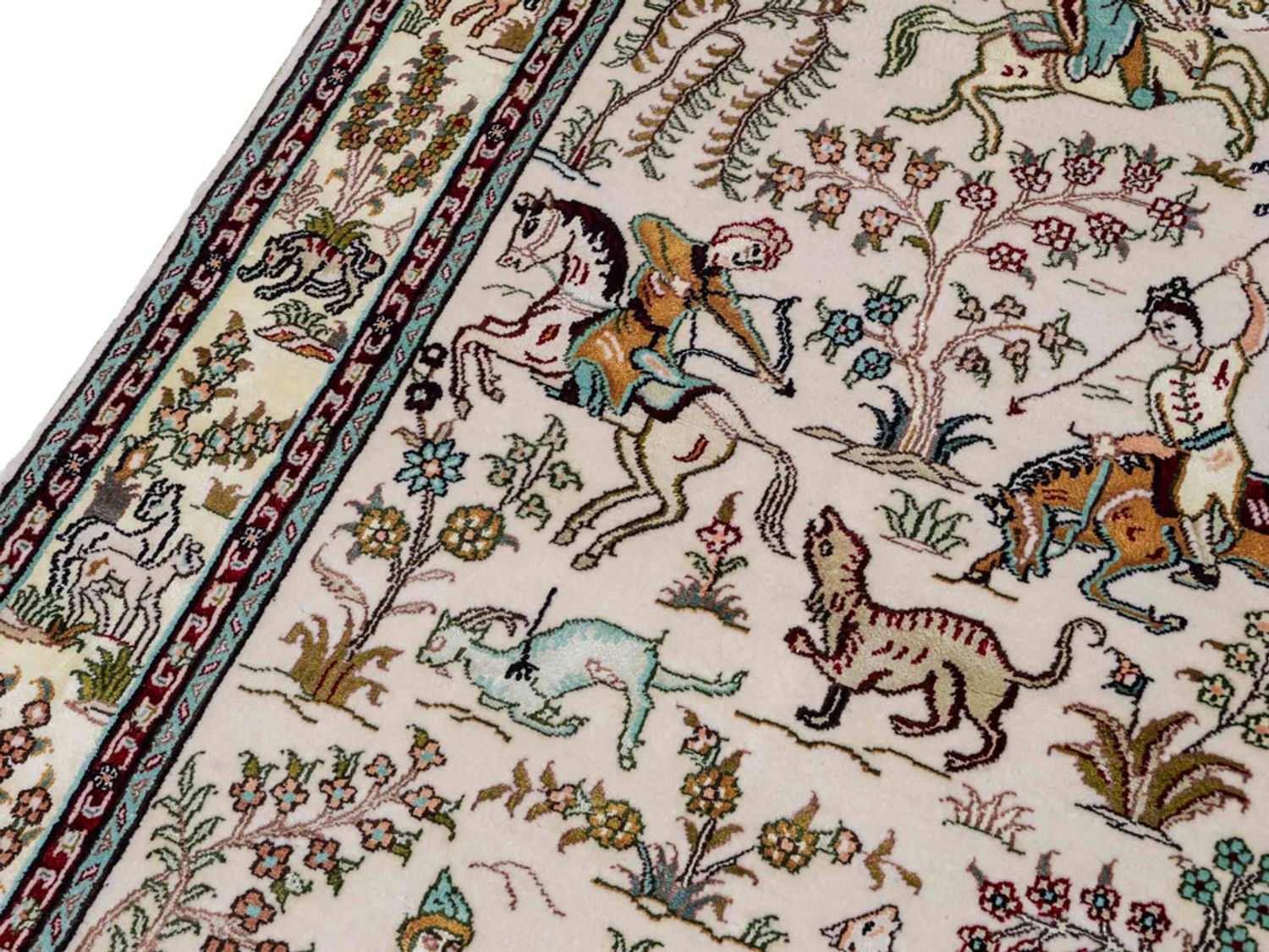 Hedvábný koberec - Čínské hedvábí - 150 x 88 cm - béžová