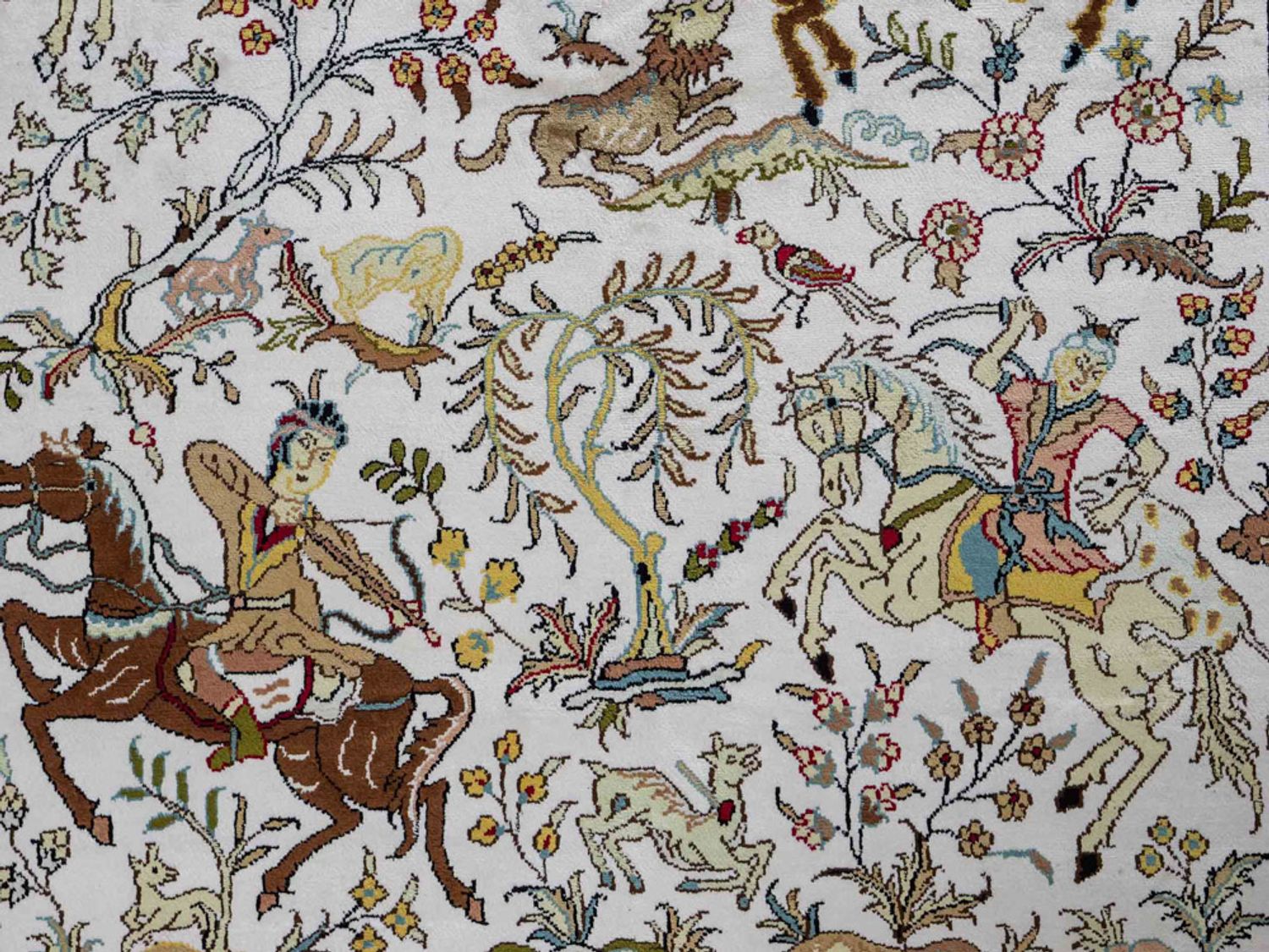 Hedvábný koberec - Čínské hedvábí - 180 x 123 cm - béžová