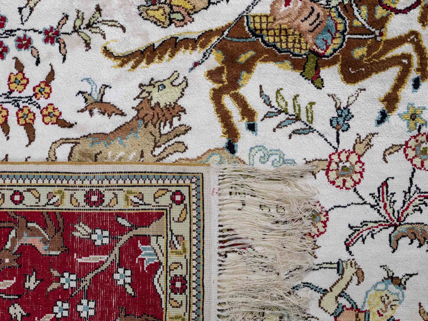 Hedvábný koberec - Čínské hedvábí - 180 x 123 cm - béžová