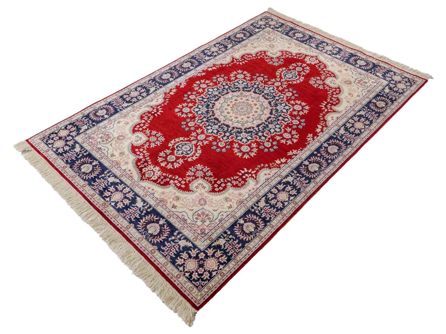 Hedvábný koberec - Čínské hedvábí - 186 x 121 cm - červená