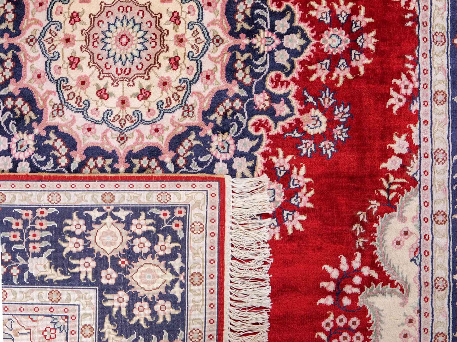 Hedvábný koberec - Čínské hedvábí - 186 x 121 cm - červená