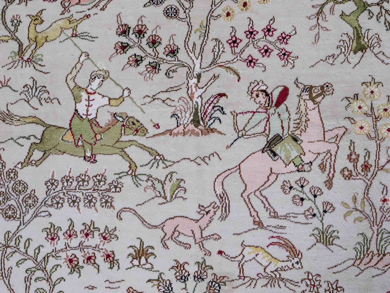 Hedvábný koberec - Čínské hedvábí - 183 x 125 cm - béžová