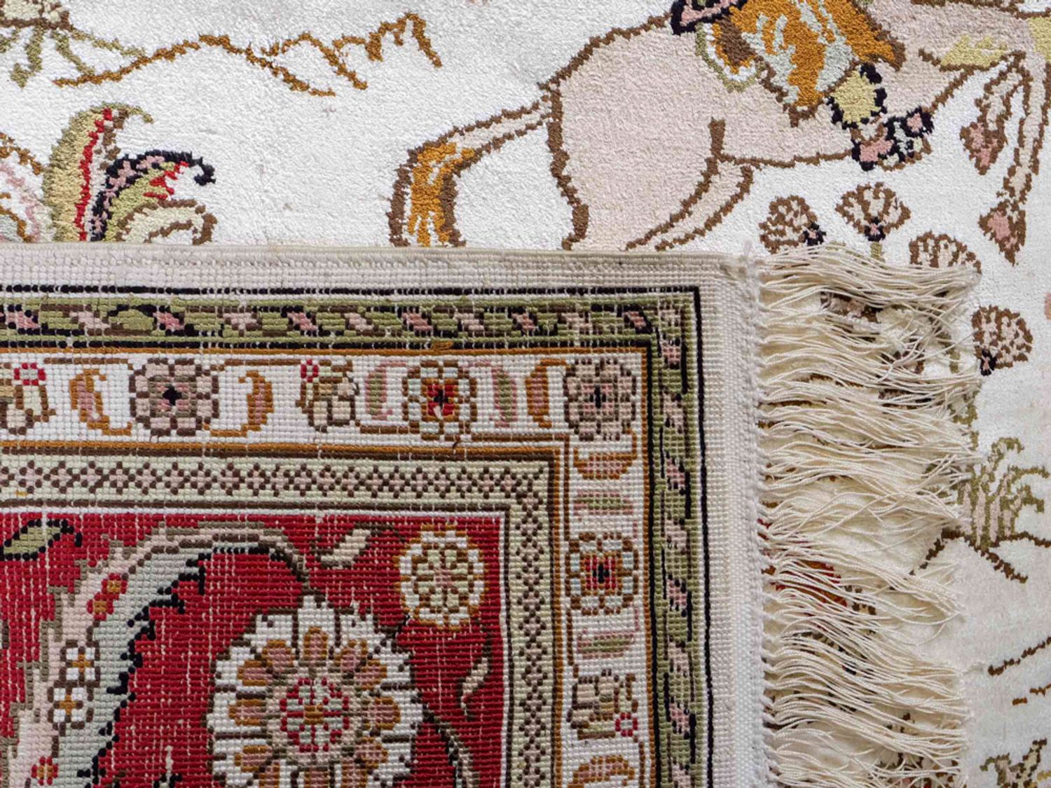 Hedvábný koberec - Čínské hedvábí - 184 x 125 cm - béžová