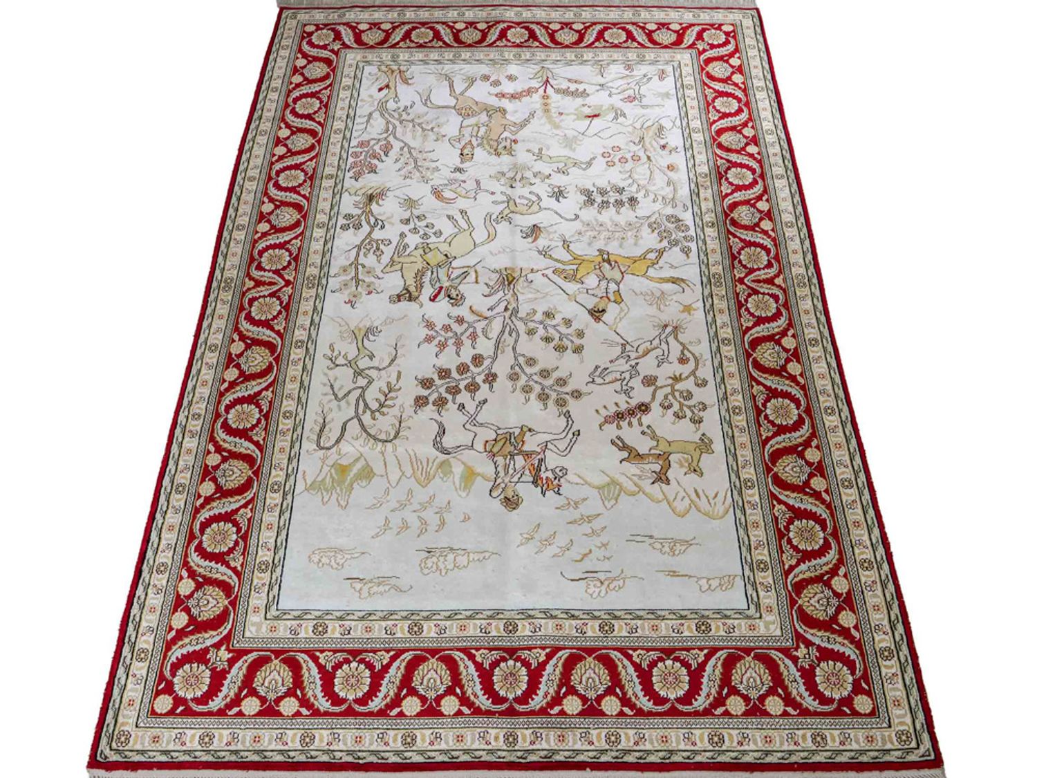 Hedvábný koberec - Čínské hedvábí - 183 x 124 cm - béžová