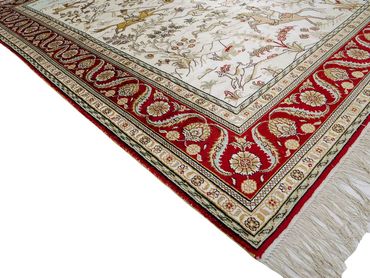 Hedvábný koberec - Čínské hedvábí - 183 x 124 cm - béžová