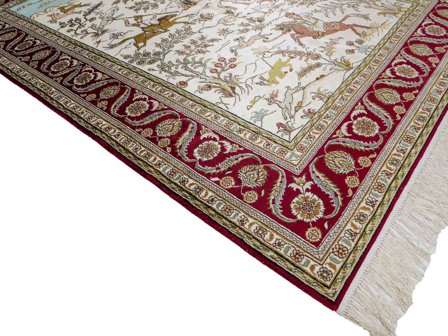 Hedvábný koberec - Čínské hedvábí - 180 x 123 cm - béžová