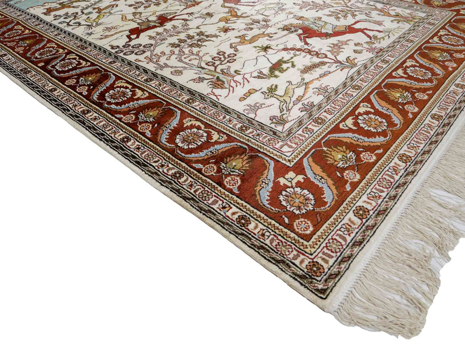 Hedvábný koberec - Čínské hedvábí - 184 x 125 cm - béžová