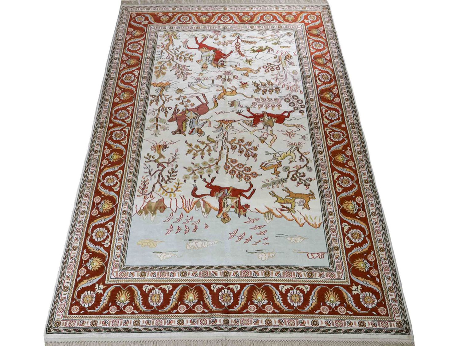 Hedvábný koberec - Čínské hedvábí - 184 x 125 cm - béžová