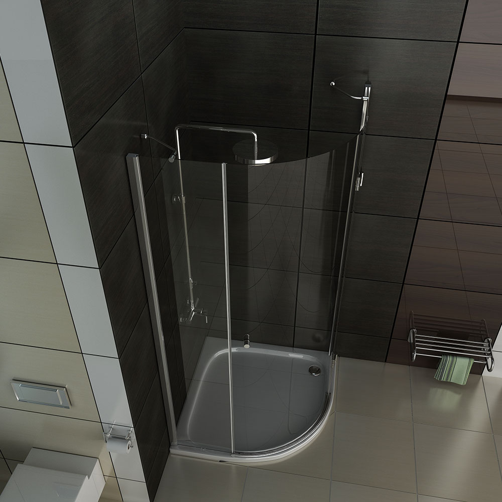 Echtglas viertelkreis Duschkabine 80x80 90x90 100x100 Dusche ESG | eBay