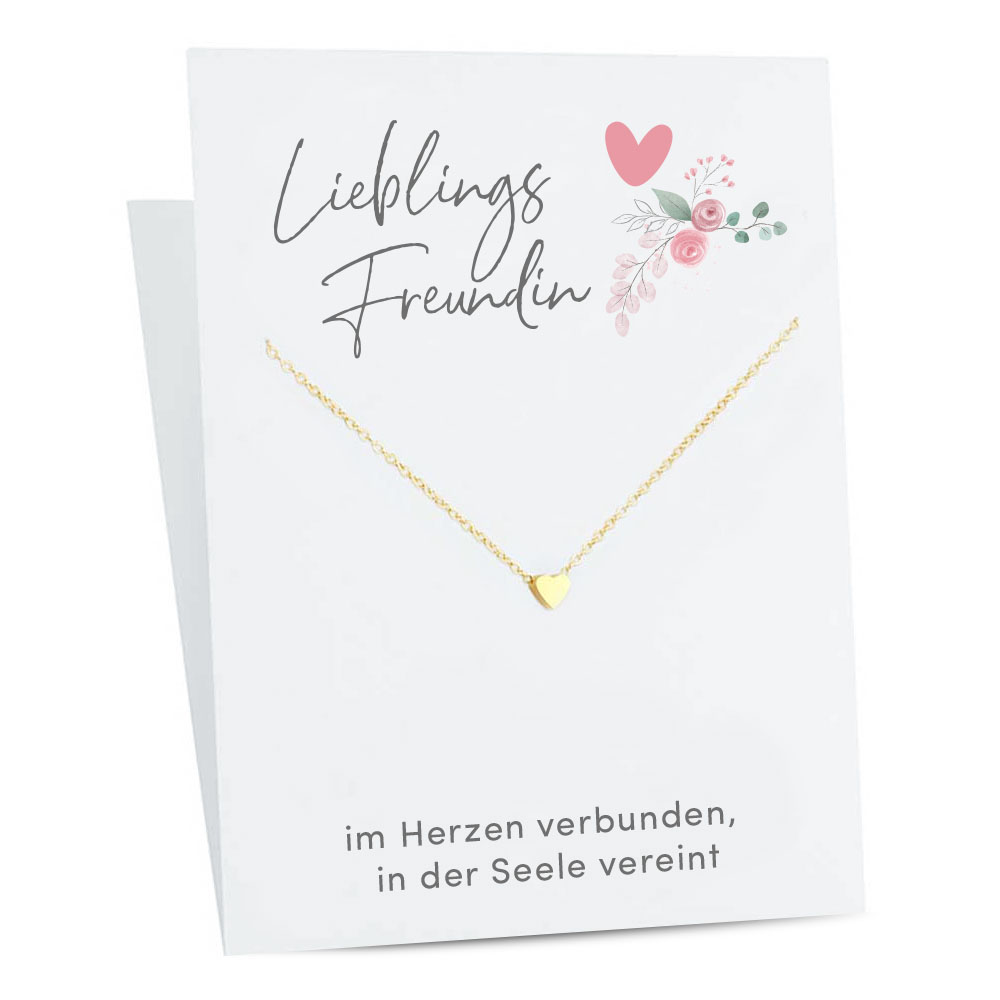 Freundschaftskette Mit Herz Auf Geschenkkarte Beste Freundin Lieblingsfreundin Im Herzen 5904