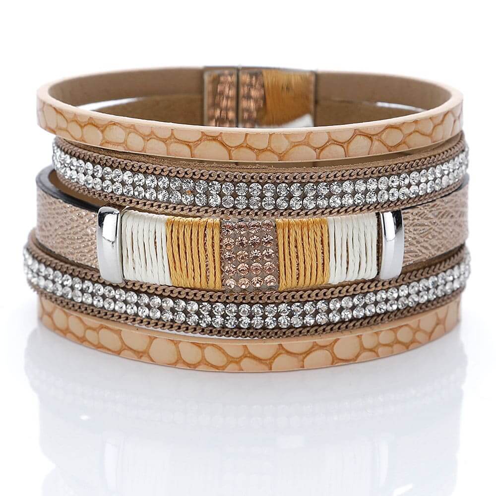 Breites FashionArmband Farbe Beige günstig online kaufen