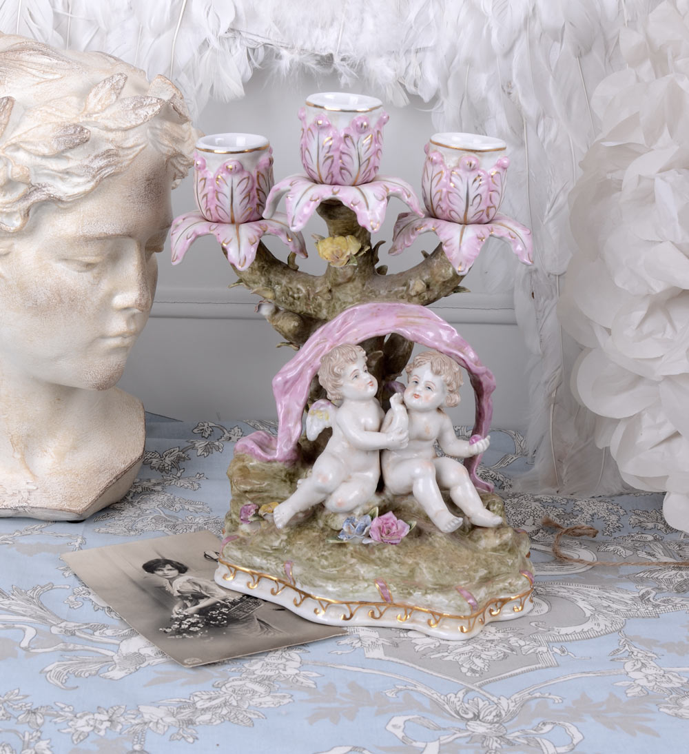 Candelabro Ángel Candelero Lámpara de Porcelana Pared | eBay