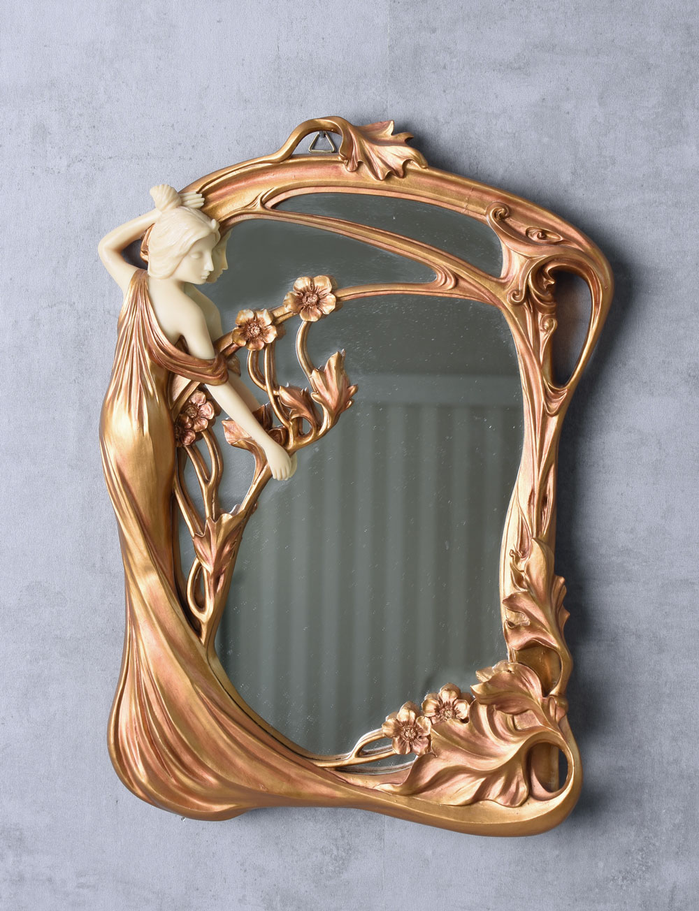 Tischspiegel Antik Gold SPIEGEL JUGENDSTIL DAME FRISIERSPIEGEL