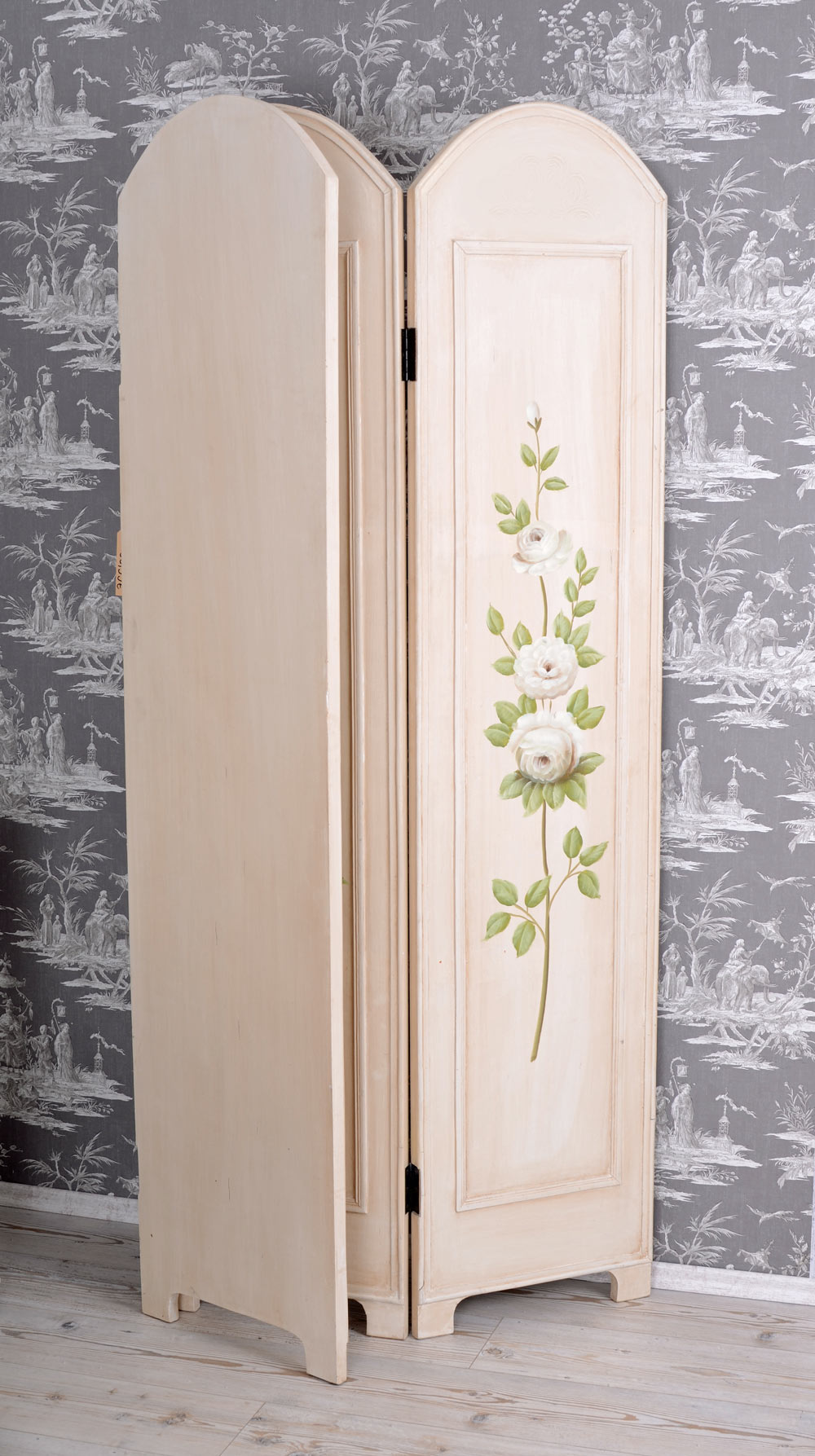 Screen Screen Rose Painting Vintage Partition Shabby Divider Poster