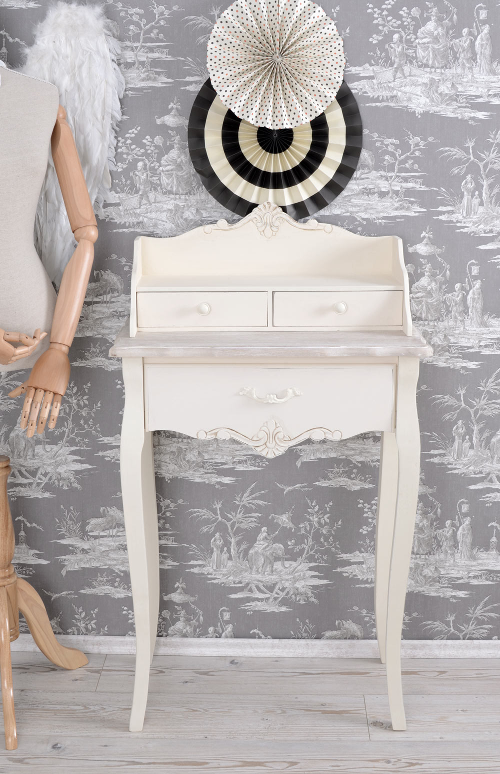 Wandtisch Tischkonsole shabby chick Konsolentisch Antikholz Konsole Schubladen