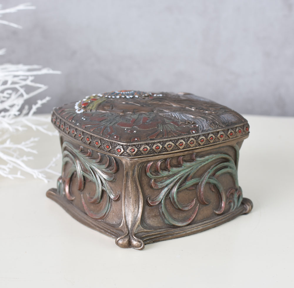 Sécession Boîte à bijoux tête de FEMME ART NOUVEAU MUCHA