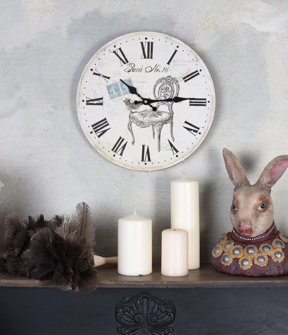 LAVENDEL KÜCHENUHR SHABBY CHIC Uhr ANTIK WANDUHR Vintage Dekouhr Hängeuhr Retro