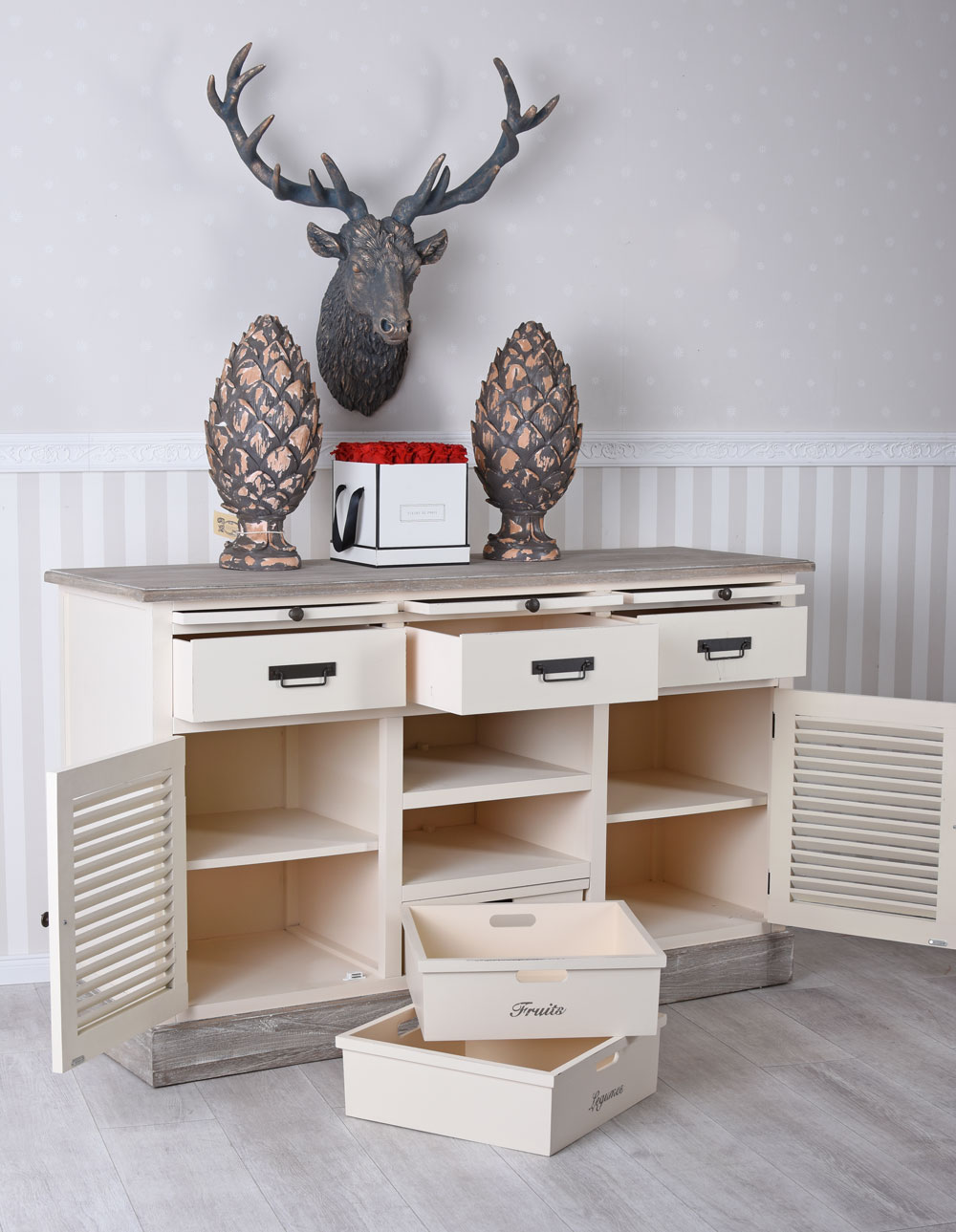 Sideboard Landhausstil Buffet Küchenschrank Kommode Anrichte Retro