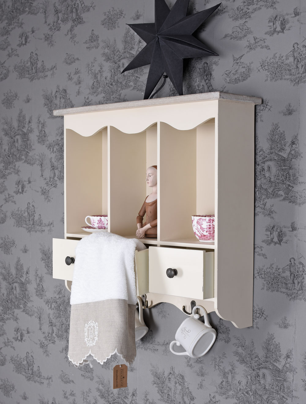 Wandschrank Antik Regal Hängeschrank Landhaus Wandregal Shabby