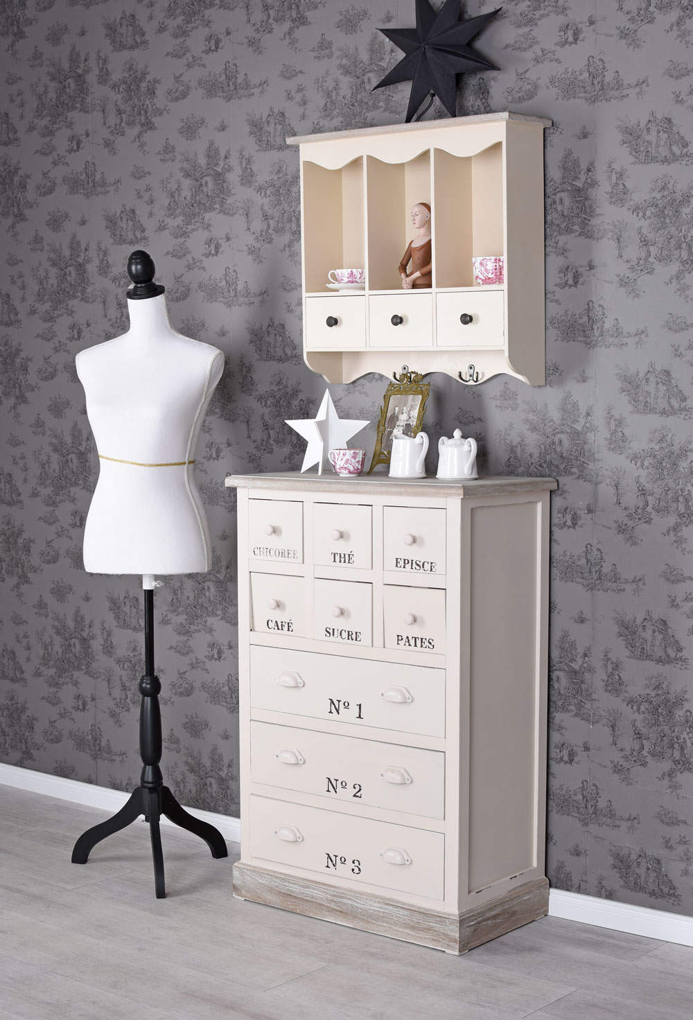 Wandschrank Antik Regal Hängeschrank Landhaus Wandregal Shabby