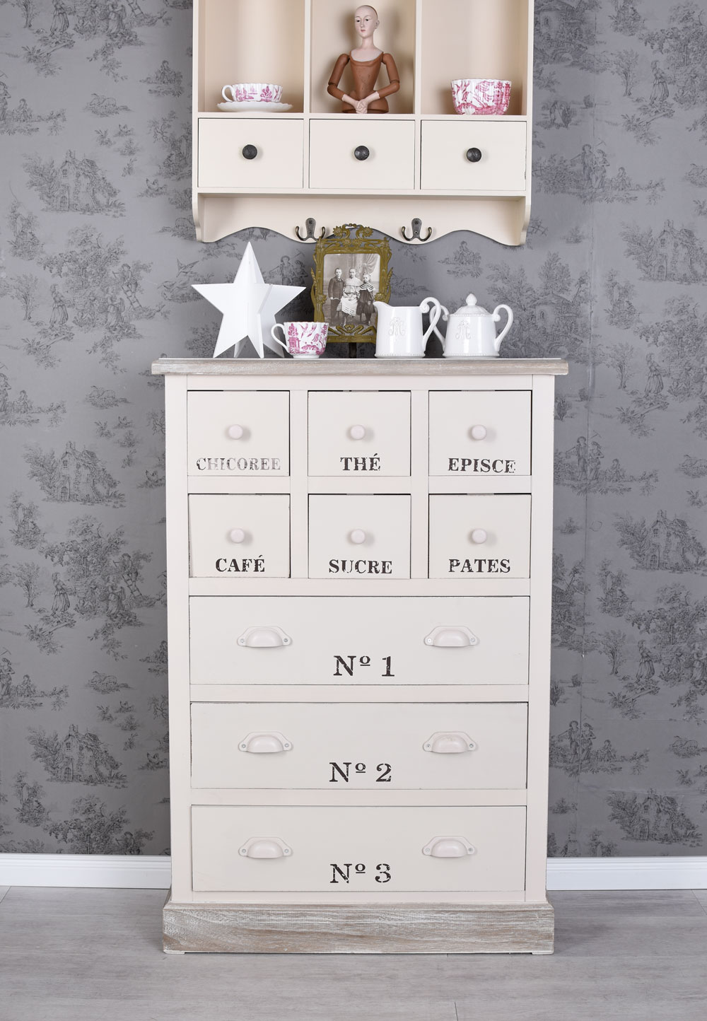 APOTHEKERSCHRANK KOMMODE VINTAGE FRANZÖSISCHER LANDHAUSSTIL | Palazzo