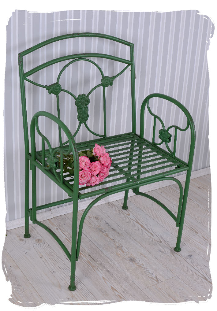 Gartenstuhl Shabby Chic Eisenstuhl Gartensessel Stuhl Metall Sessel
