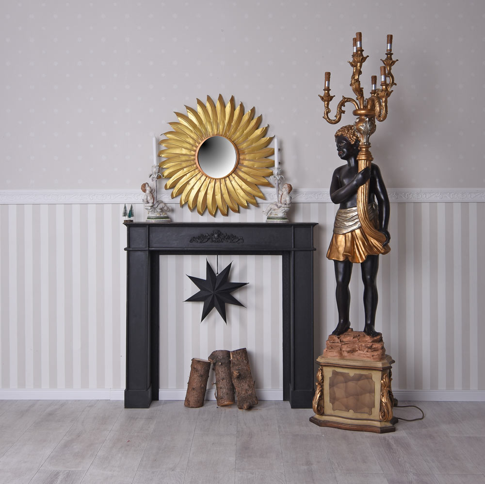 Kaminumrandung Landhausstil Kaminkonsole Dekokamin Kamin Holzkamin