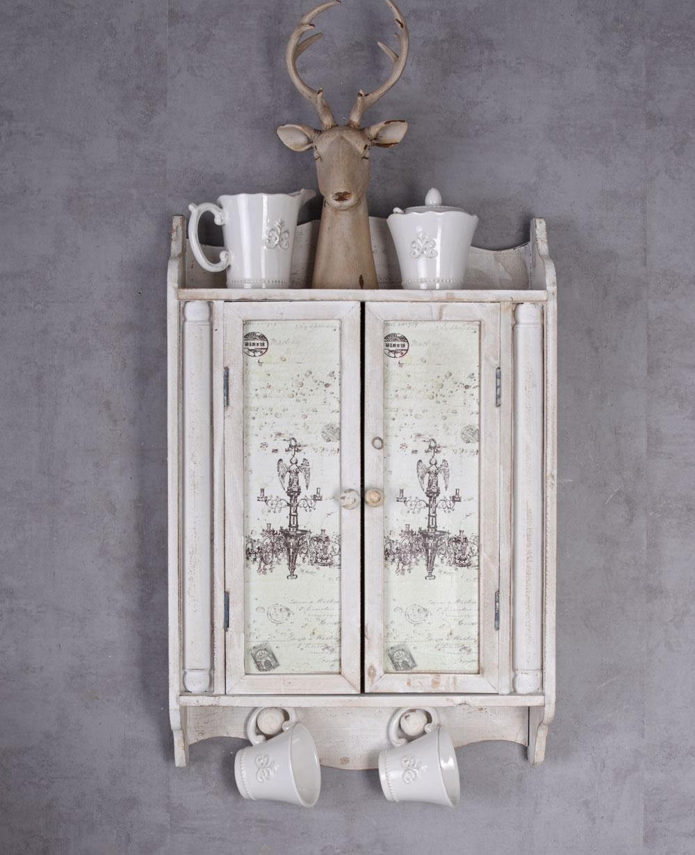 Armario Pared Shabby Chic Hanging Gabinete de Blanco Estante Medicinas