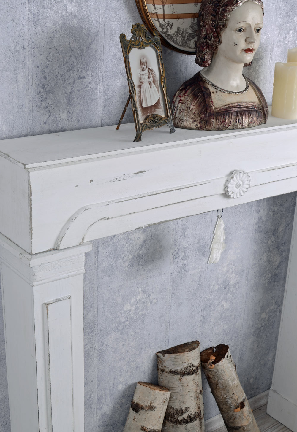 KAMINVERKLEIDUNG HOLZ KAMIN LANDHAUSSTIL KAMINUMRANDUNG DEKO KAMIN