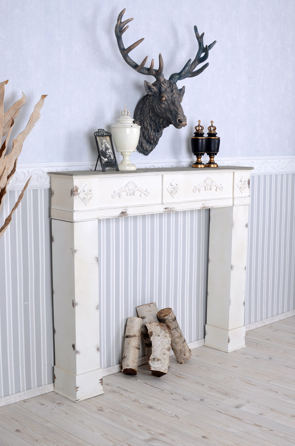 Kamin Attrappe Dekokamin Landhausstil Kaminverkleidung Kaminumrandung